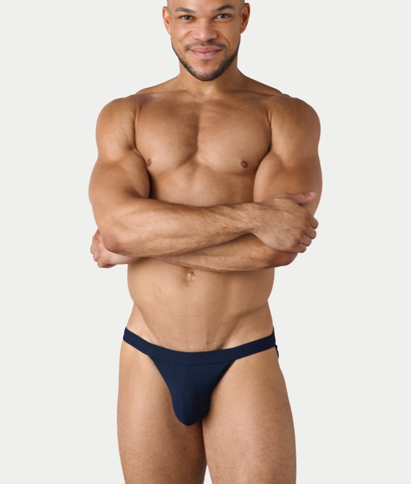 AWRY Oasis Swim Tanga Navy - men's swim brief liner close-up
