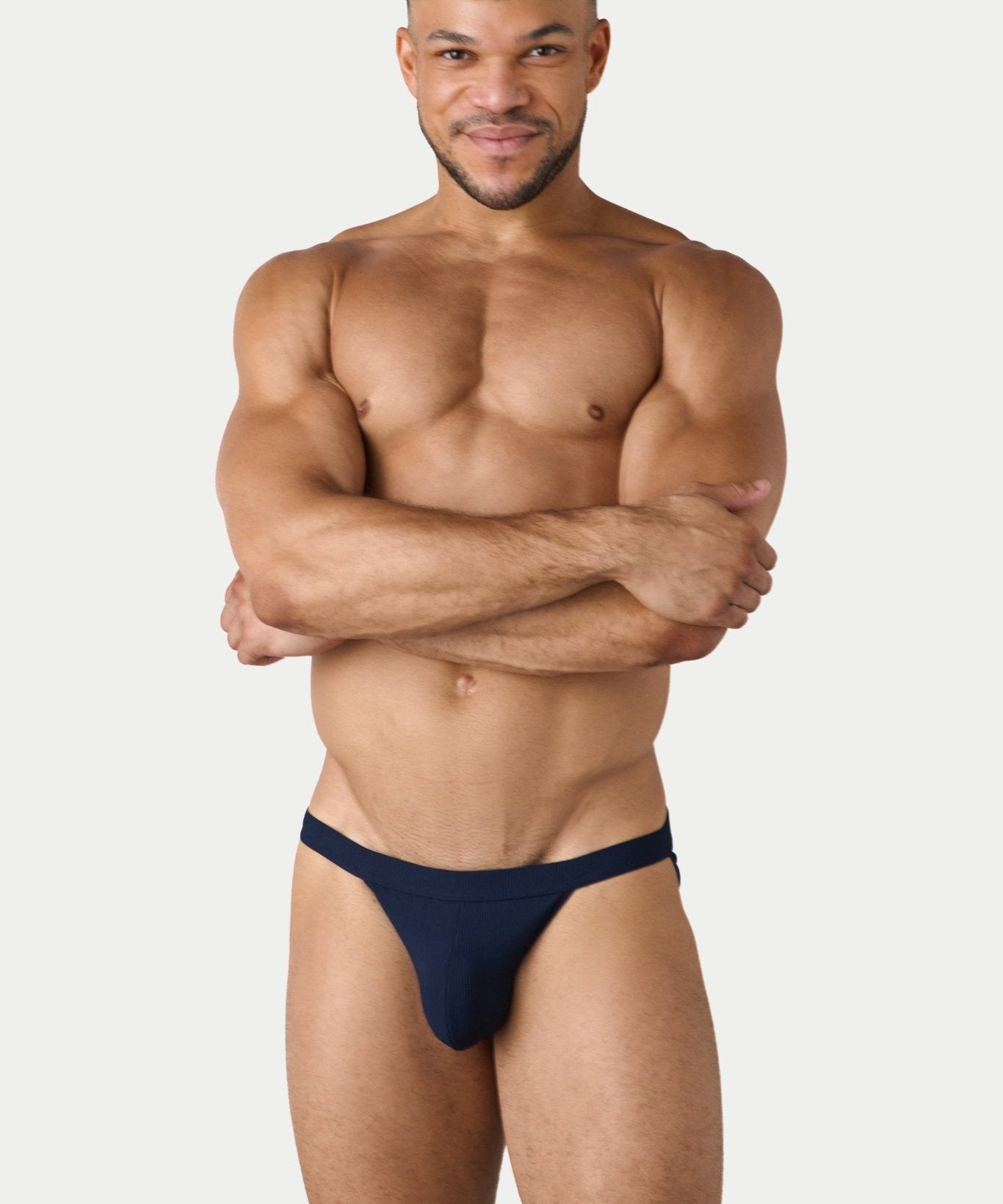 AWRY Oasis Swim Tanga Navy - men's swim brief liner close-up