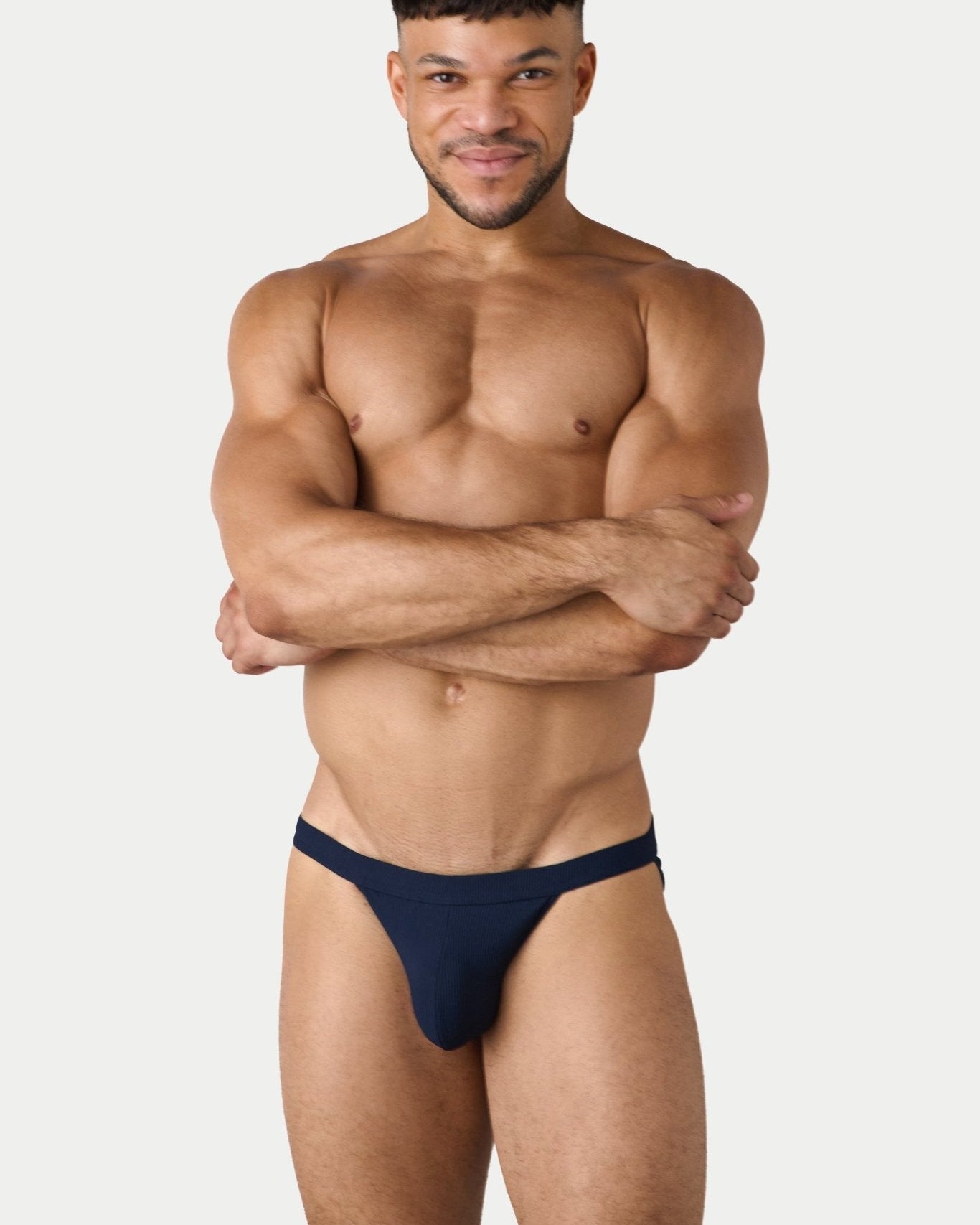 AWRY Oasis Swim Tanga Navy - men's swim brief liner close-up