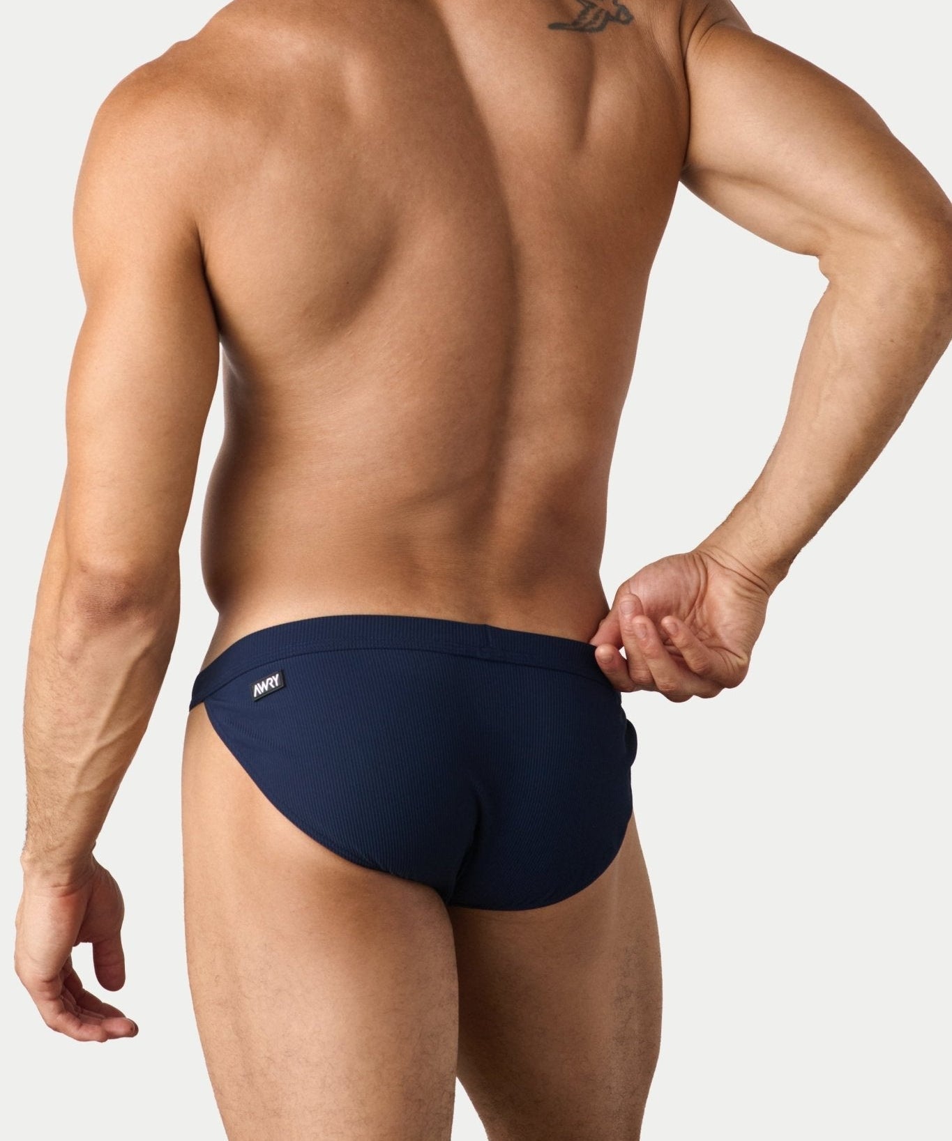 AWRY Oasis Swim Tanga Navy - mens swim briefs back view