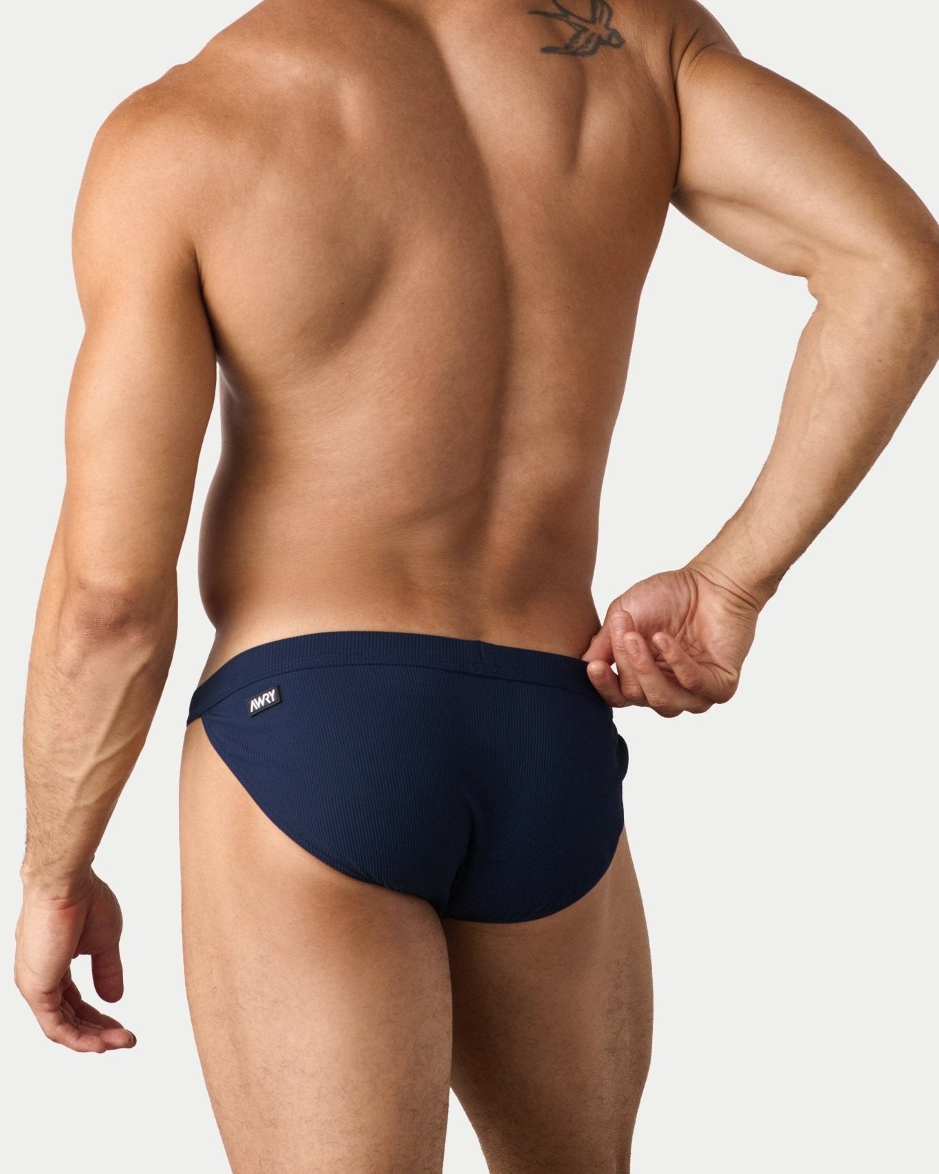 AWRY Oasis Swim Tanga Navy - mens swim briefs back view