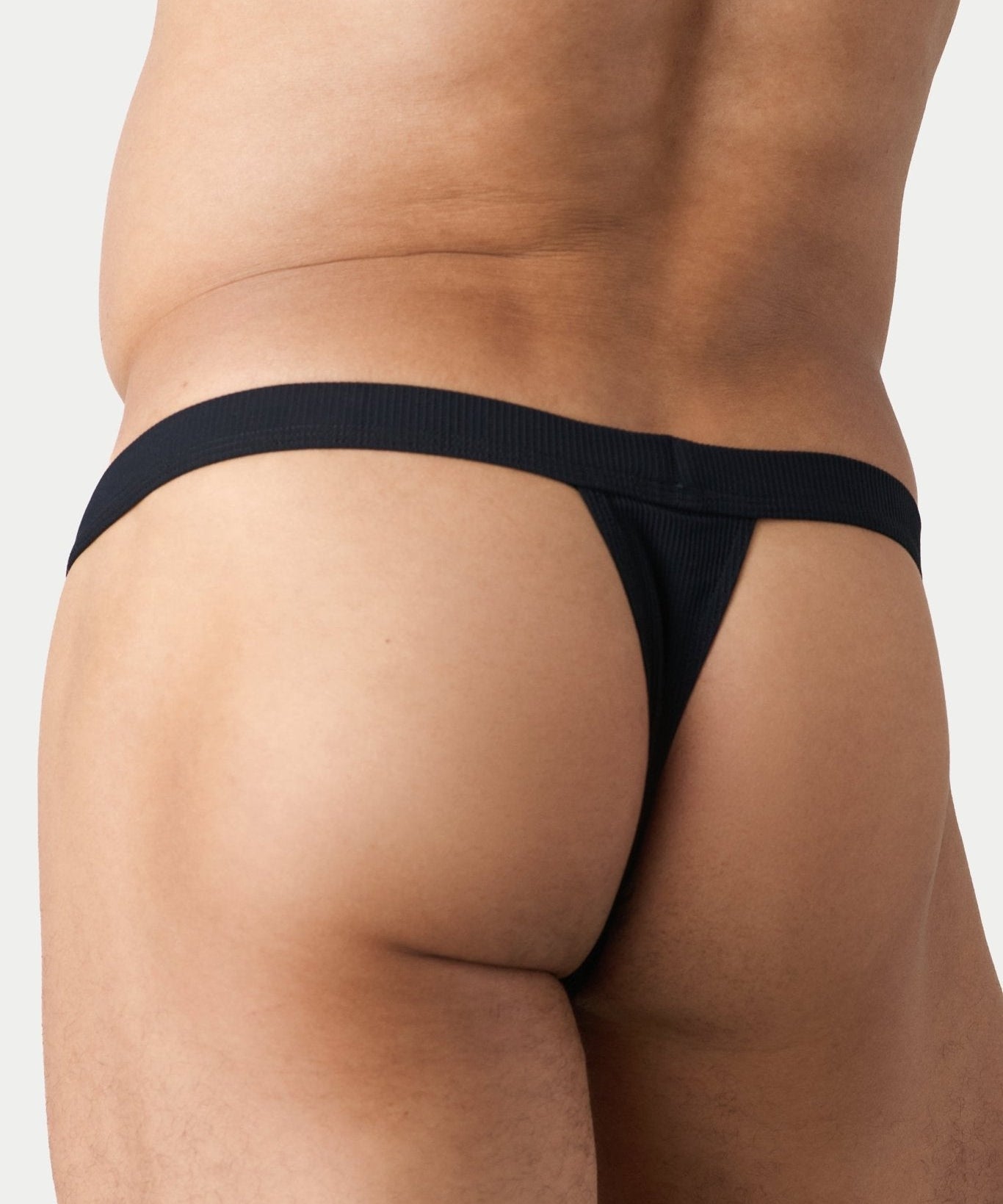 AWRY Oasis Swim Thong Black - mens swim thongs back view