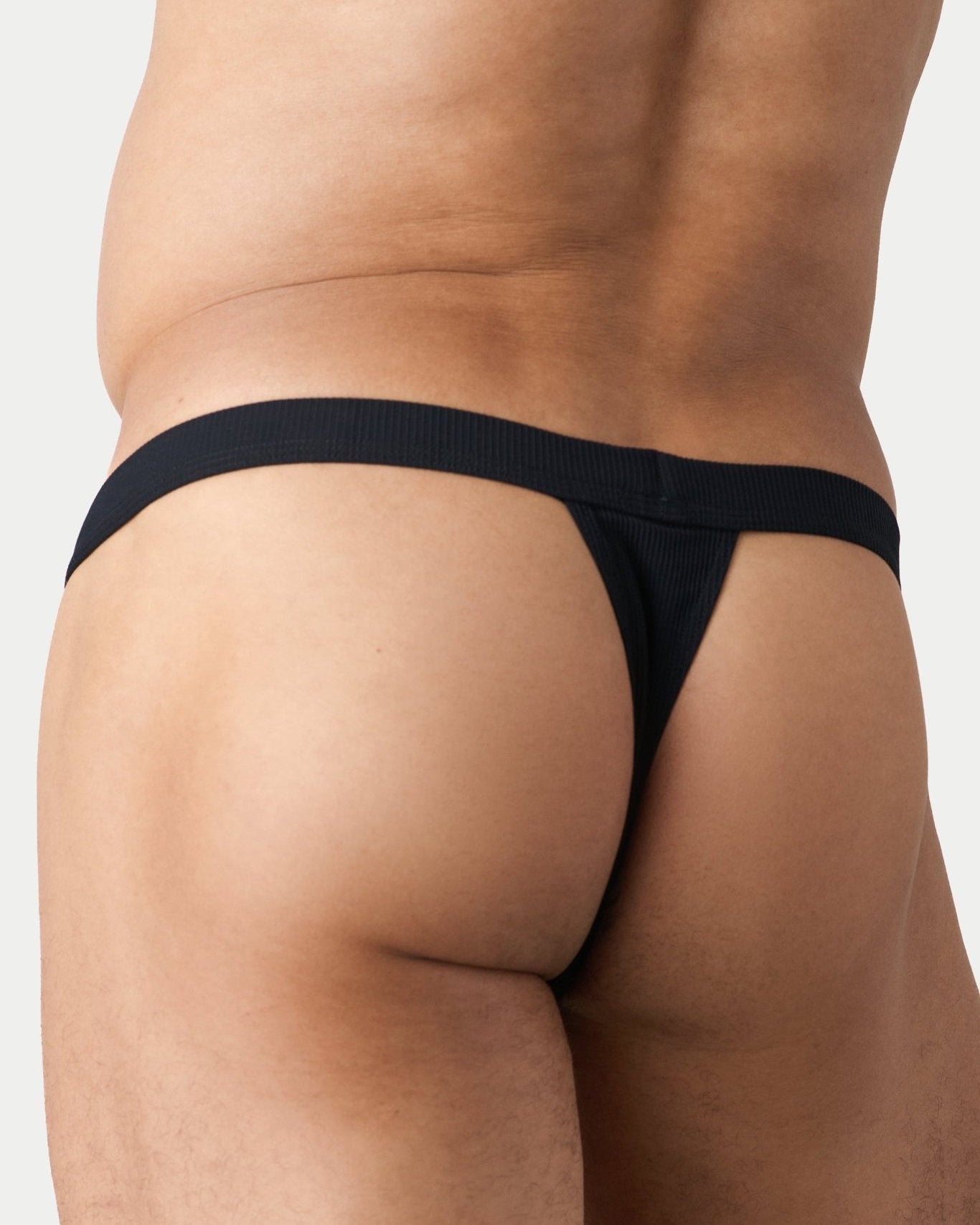 AWRY Oasis Swim Thong Black - mens swim thongs back view