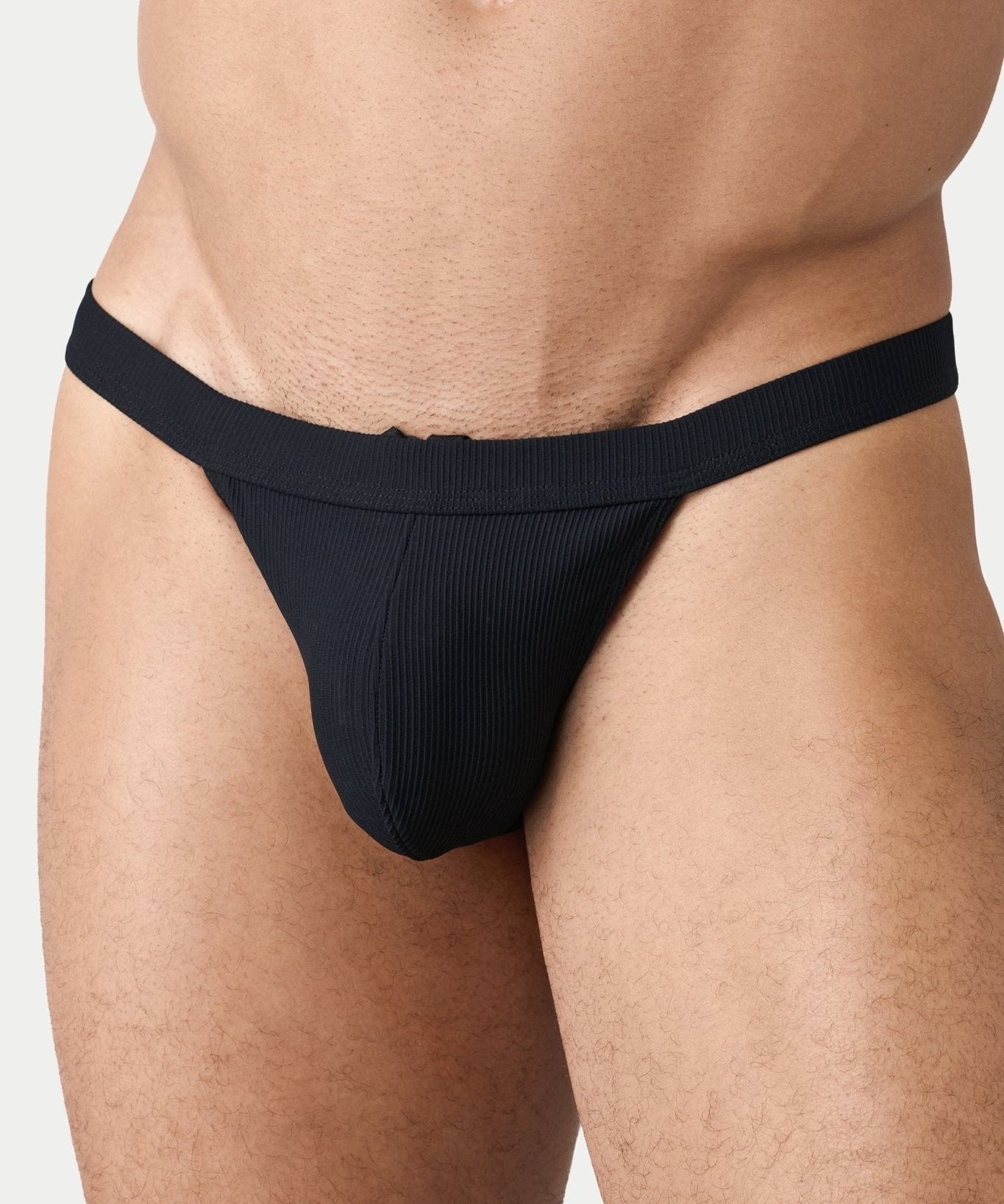 AWRY Oasis Swim Thong Black - men's swim thong waistband detail