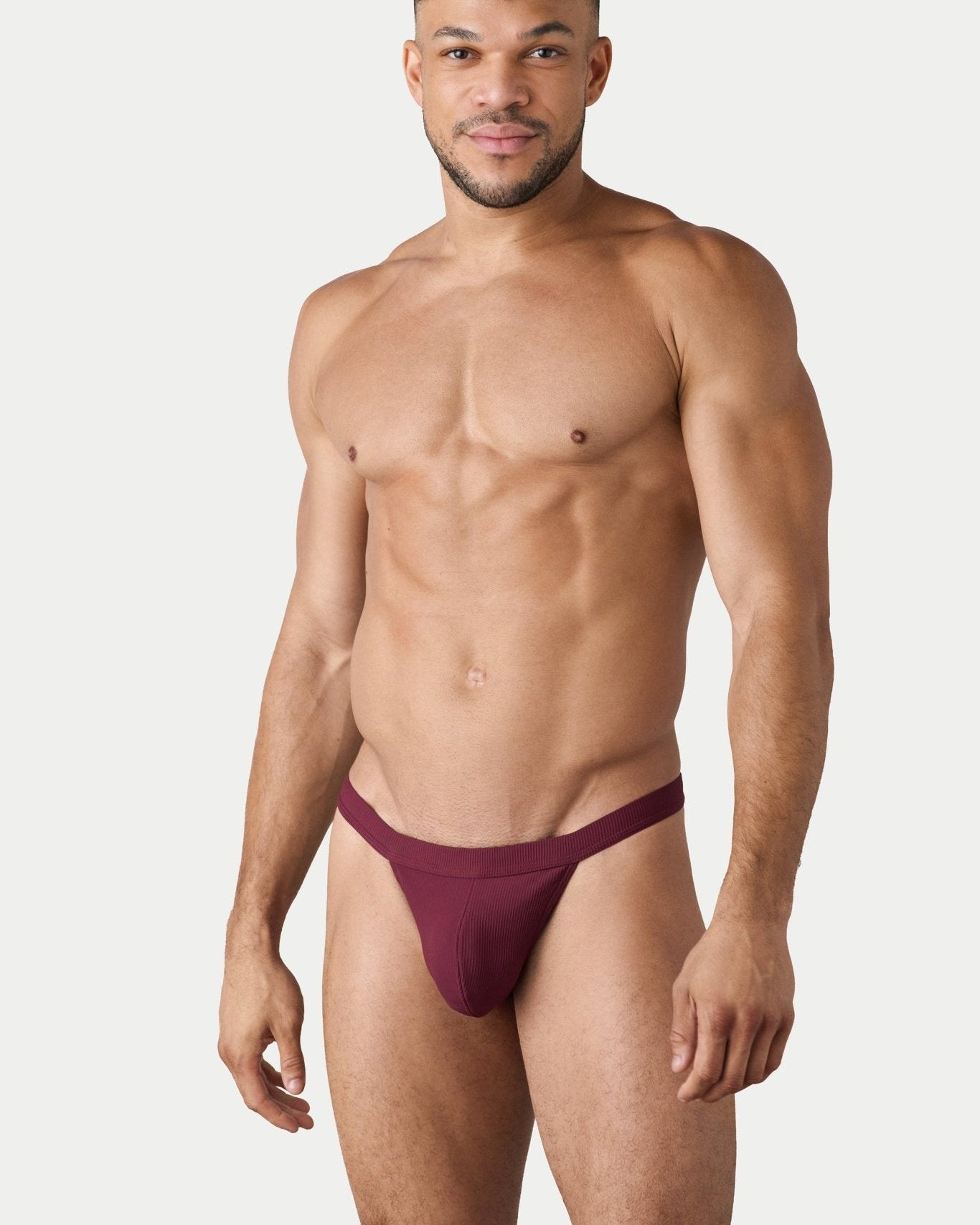 AWRY Oasis Swim Thong Maroon - mens swim thongs front view
