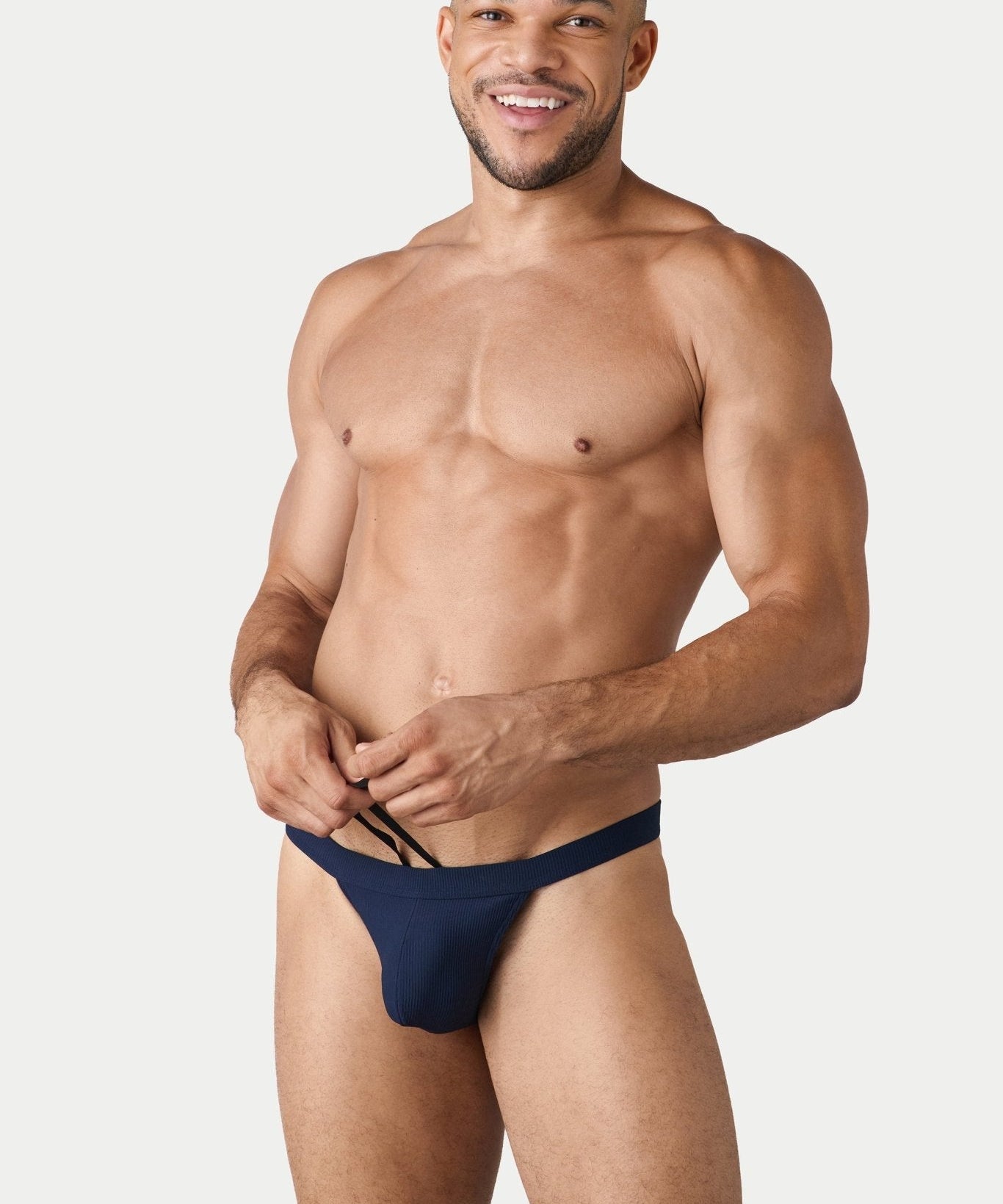 AWRY Oasis Swim Thong Navy - mens swim thongs front view