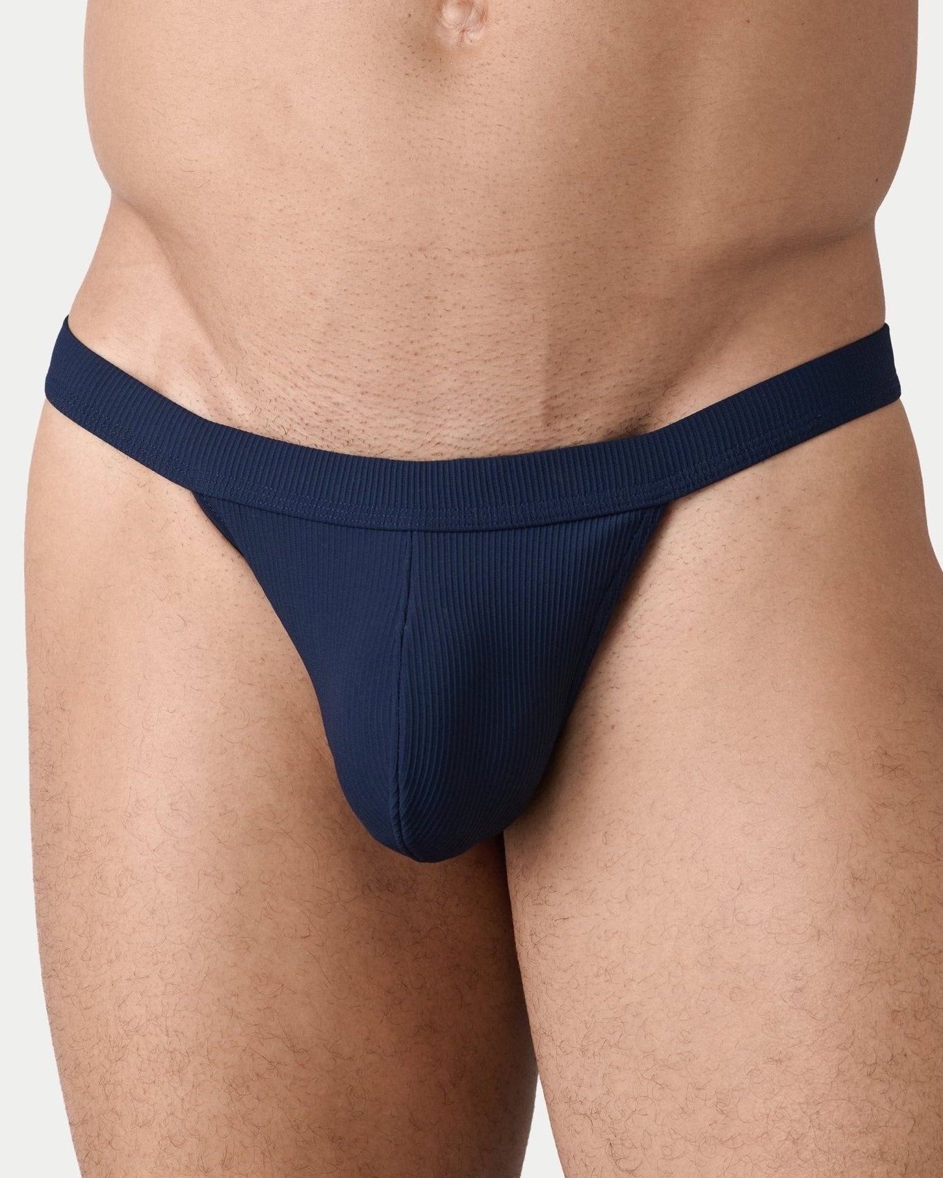 AWRY Oasis Swim Thong Navy - men's swim thong waistband detail