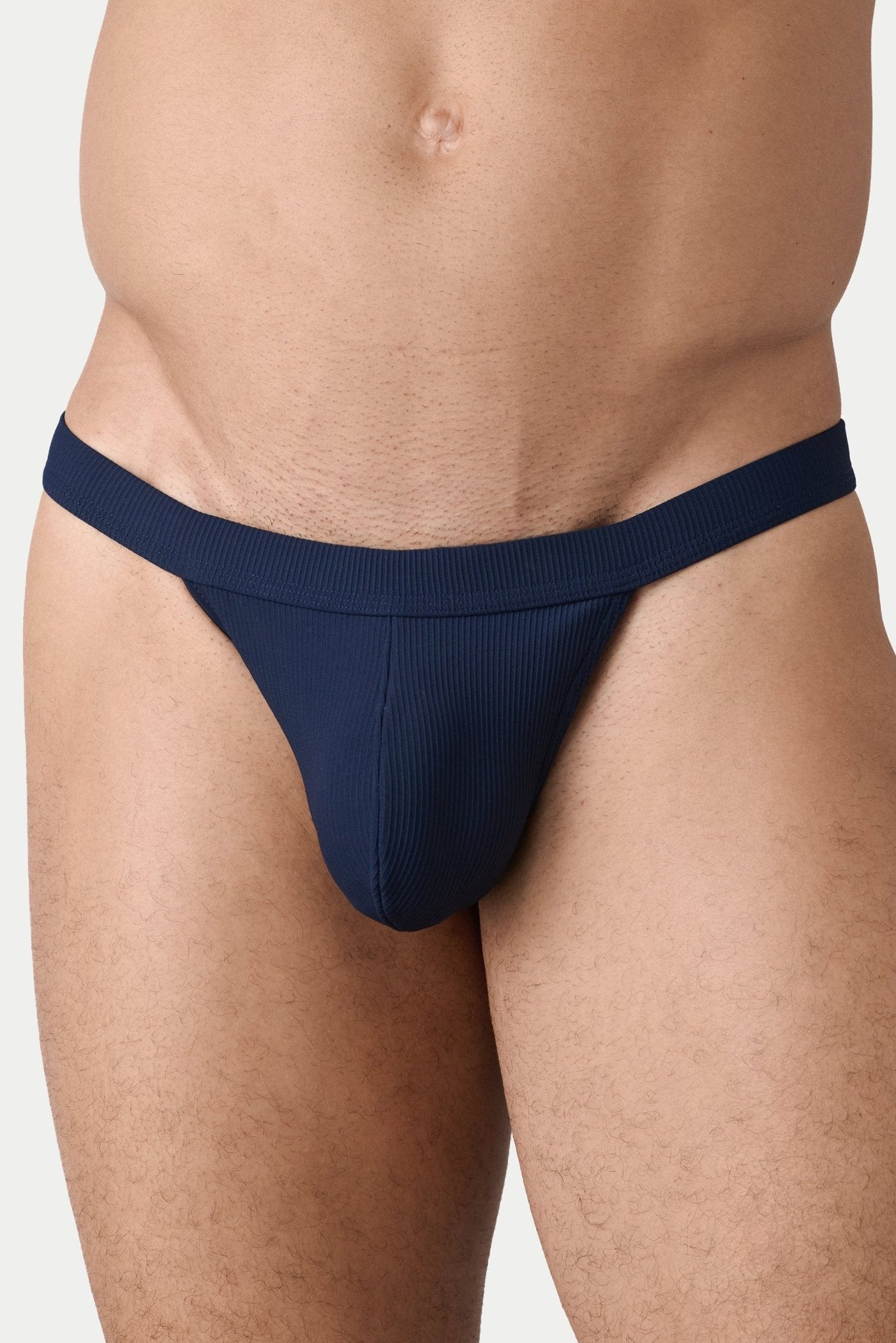 AWRY Oasis Swim Thong Navy - men's swim thong waistband detail