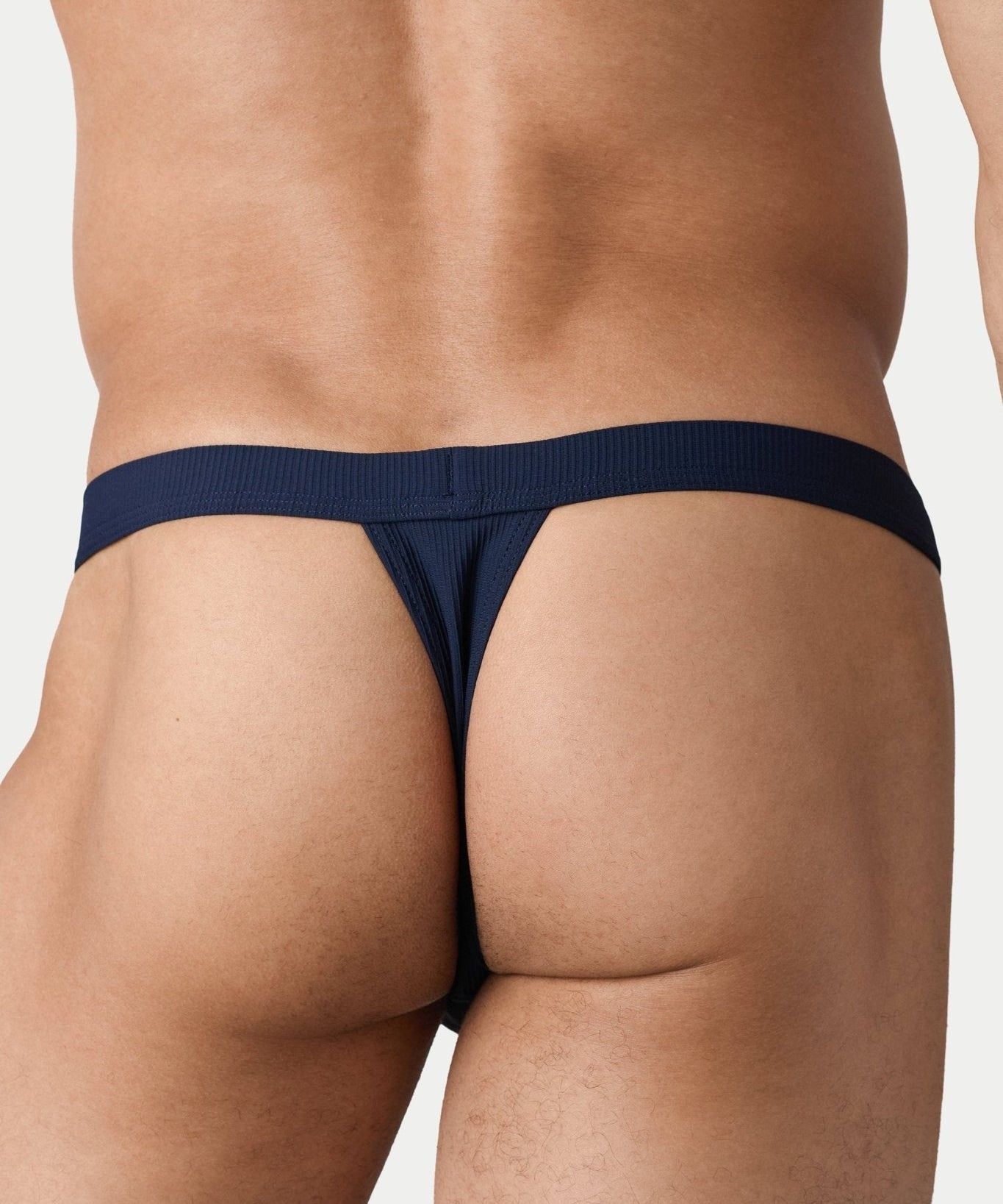 AWRY Oasis Swim Thong Navy - mens swim thongs back view