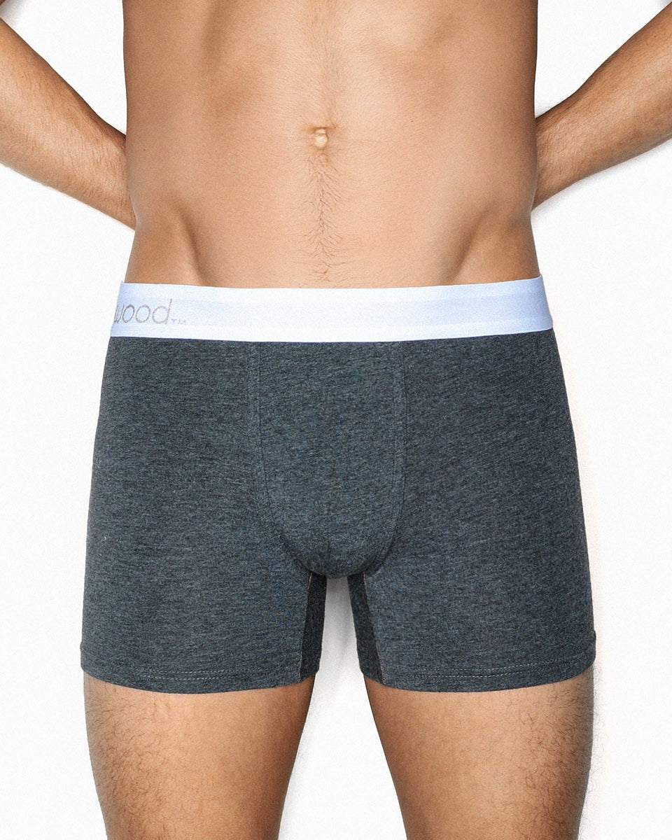 Wood Boxer Brief Charcoal-grey