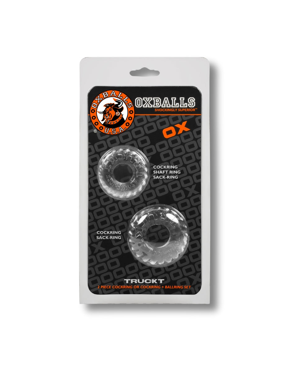 OXBALLS 2-Pack Of Stretchy Truckt Cockring Clear
