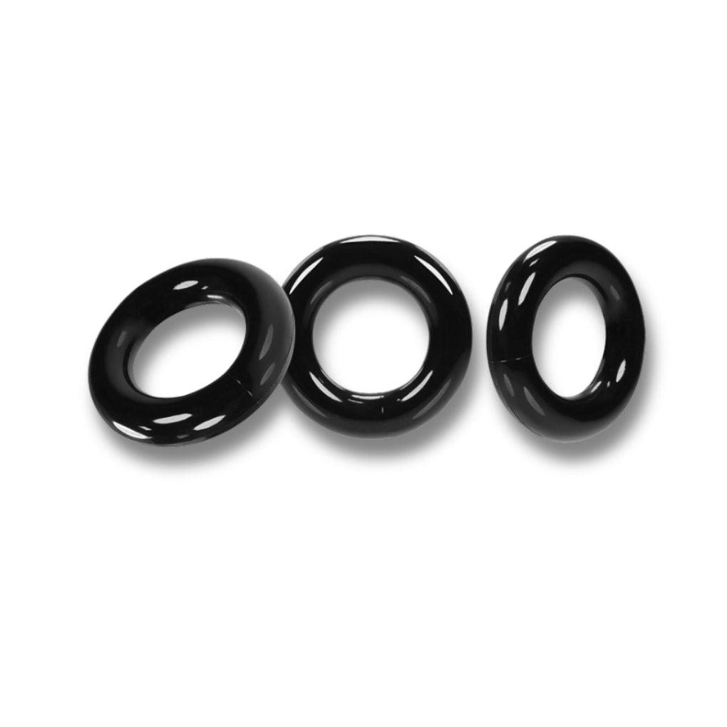 OXBALLS 3-Pack of Stretchy Willy Rings Cockrings Black