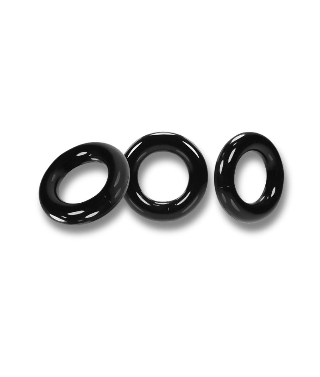 OXBALLS 3-Pack of Stretchy Willy Rings Cockrings Black
