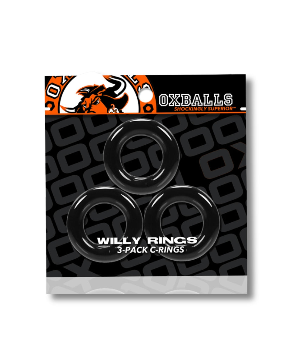 OXBALLS 3-Pack of Stretchy Willy Rings Cockrings Black