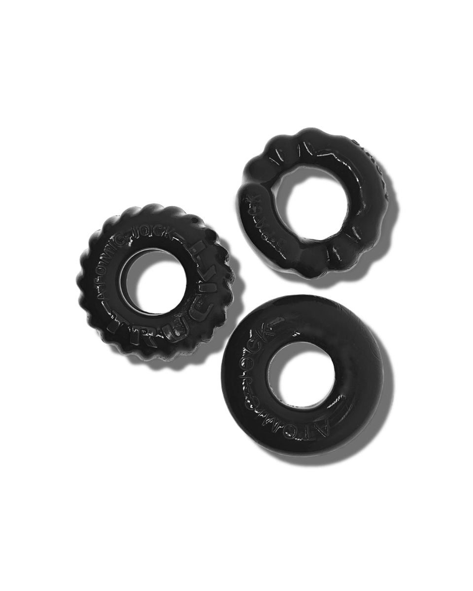 Oxballs Bonemaker 3-Pack Boner Cockring Kit Black