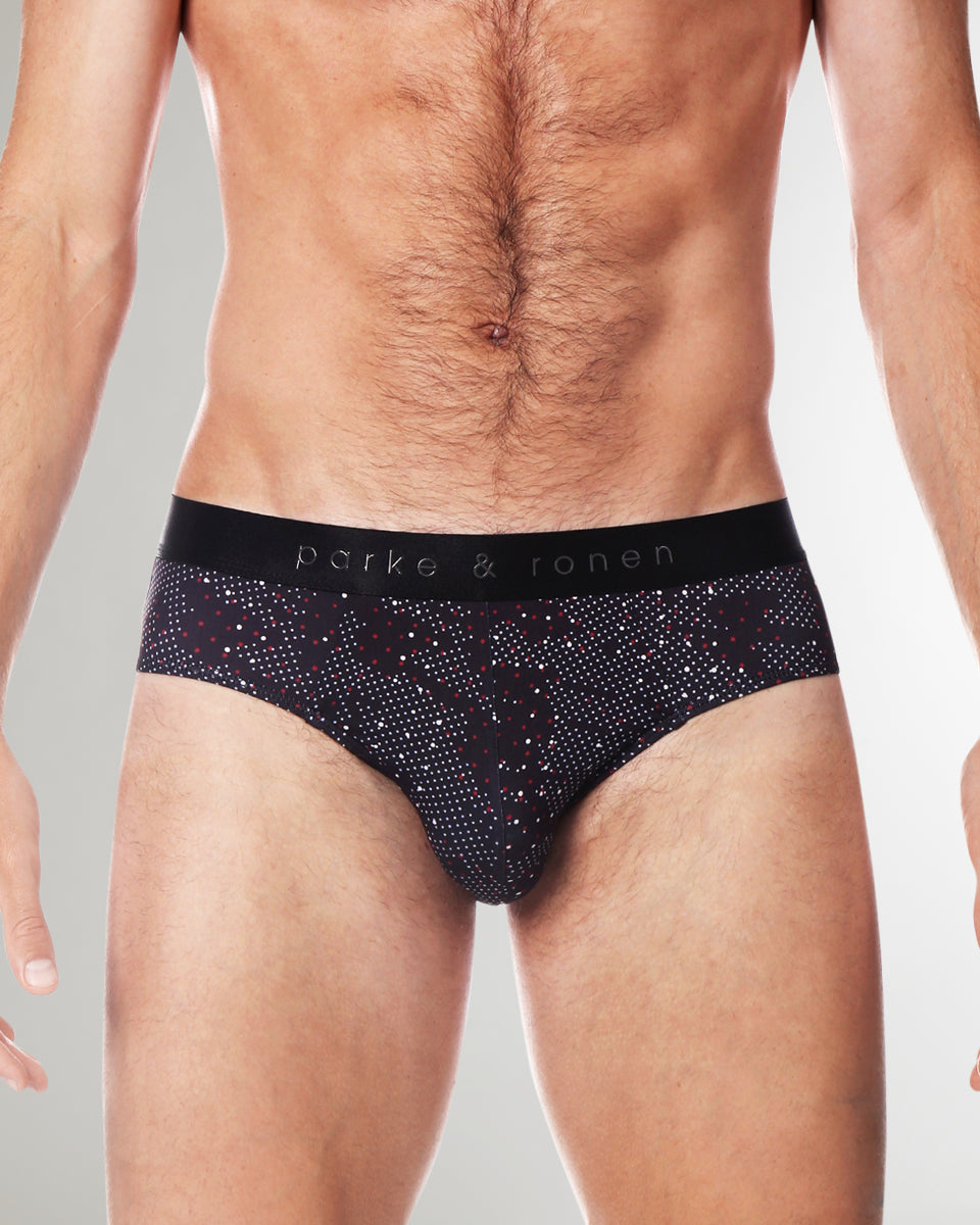 Parke & Ronen Printed Low-Rise Brief Black-andromeda