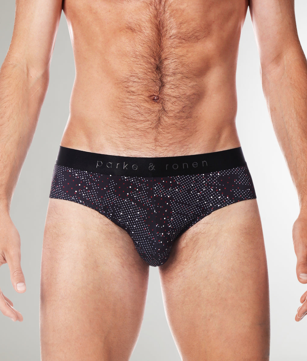 Parke & Ronen Printed Low-Rise Brief Black-andromeda