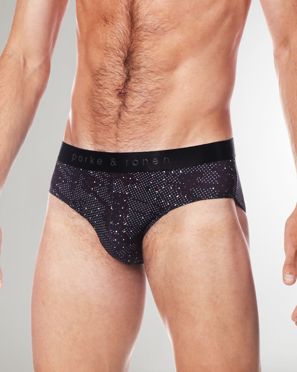 Parke & Ronen Printed Low-Rise Brief Black-andromeda
