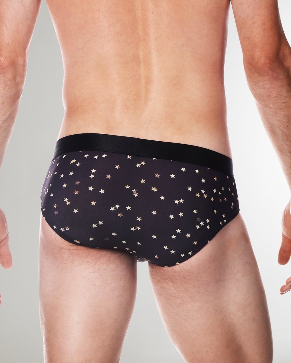 Parke & Ronen Printed Low-Rise Brief Black-galileo