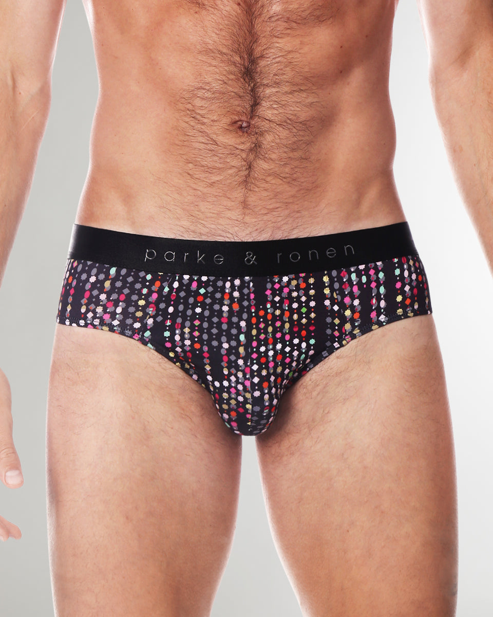 Parke & Ronen Printed Low-Rise Brief Parke & Ronen Printed Low-Rise Brief Jet-black-gala