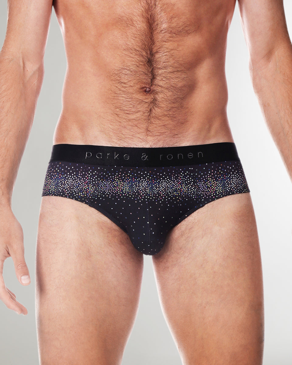 Parke & Ronen Printed Low-Rise Brief Onyx-sparkle