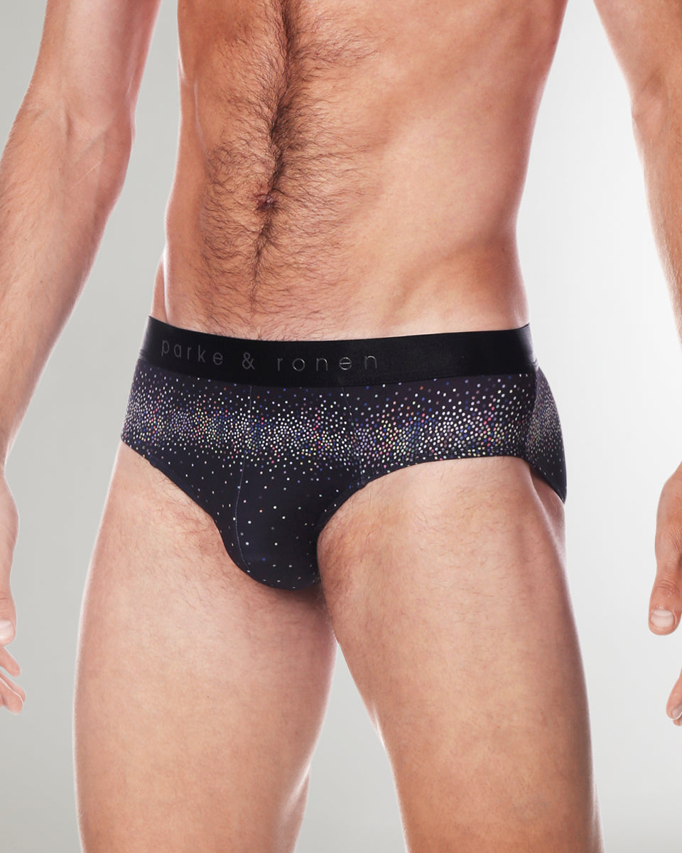Parke & Ronen Printed Low-Rise Brief Onyx-sparkle