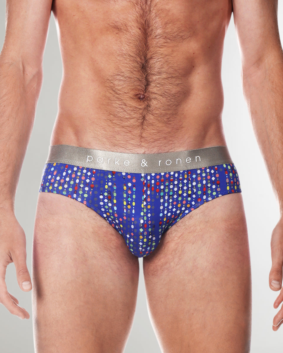Parke & Ronen Printed Low-Rise Brief Royal-blue-gala