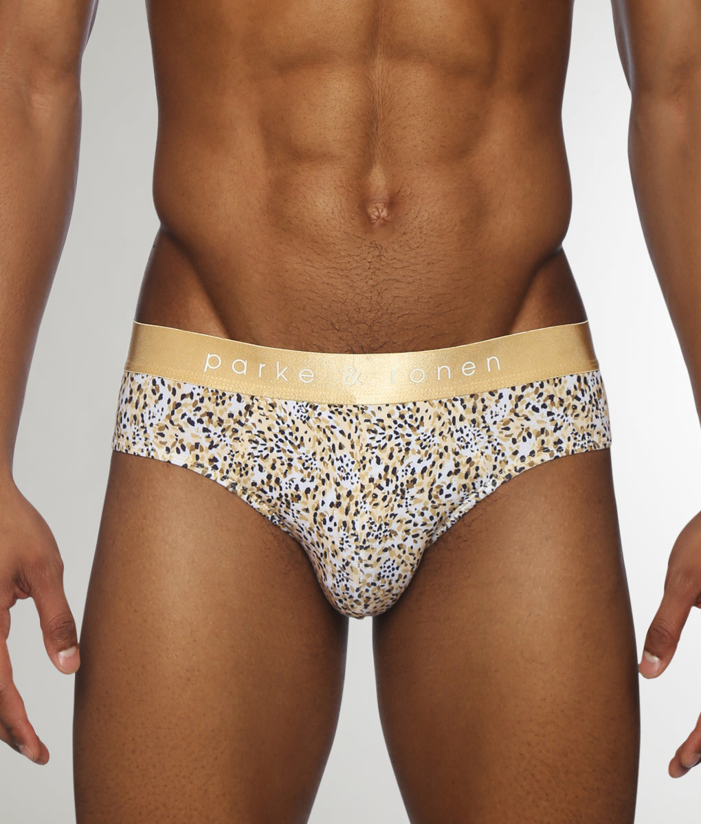Parke & Ronen Printed Low-Rise Brief Roar-gold