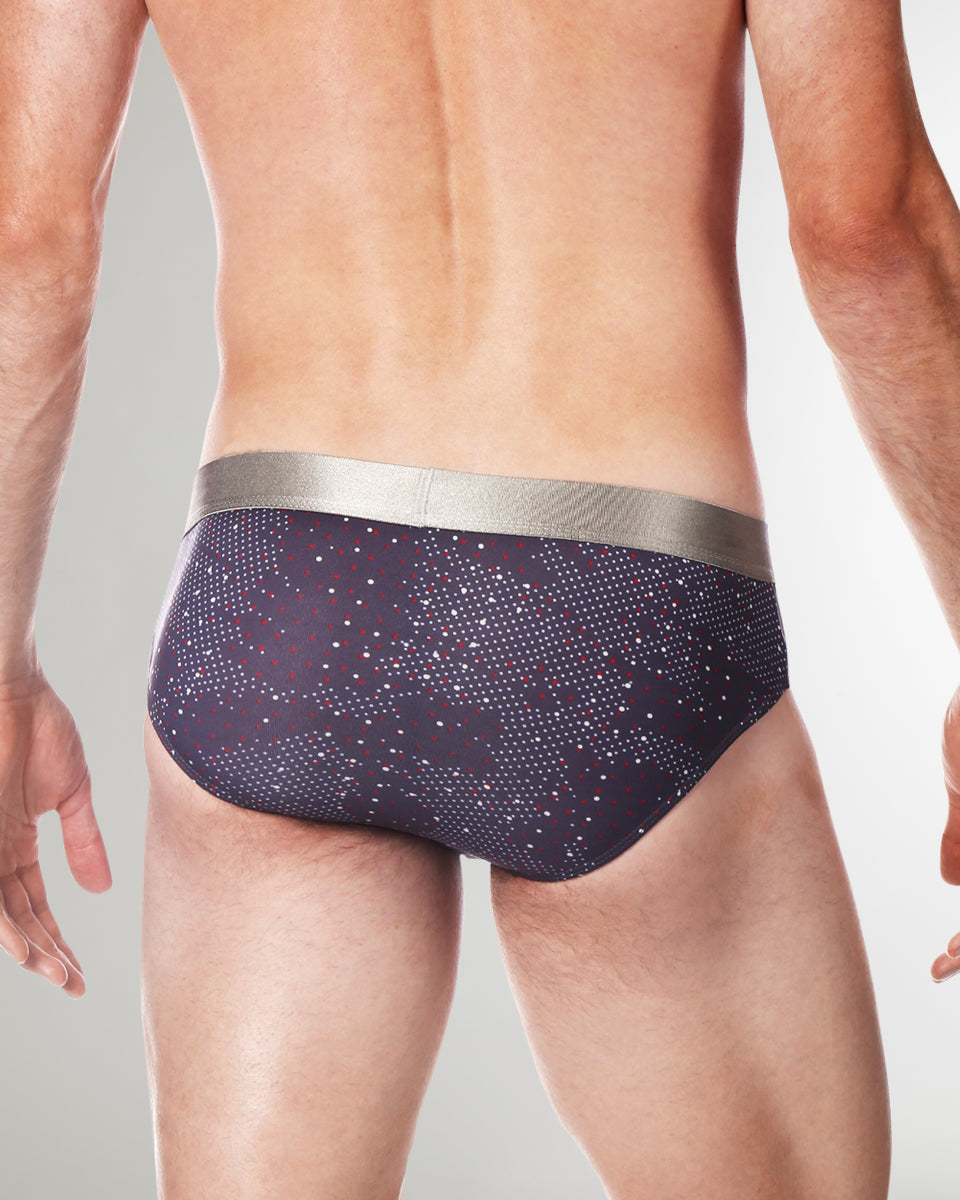 Parke & Ronen Printed Low-Rise Brief Steel-grey-andromeda