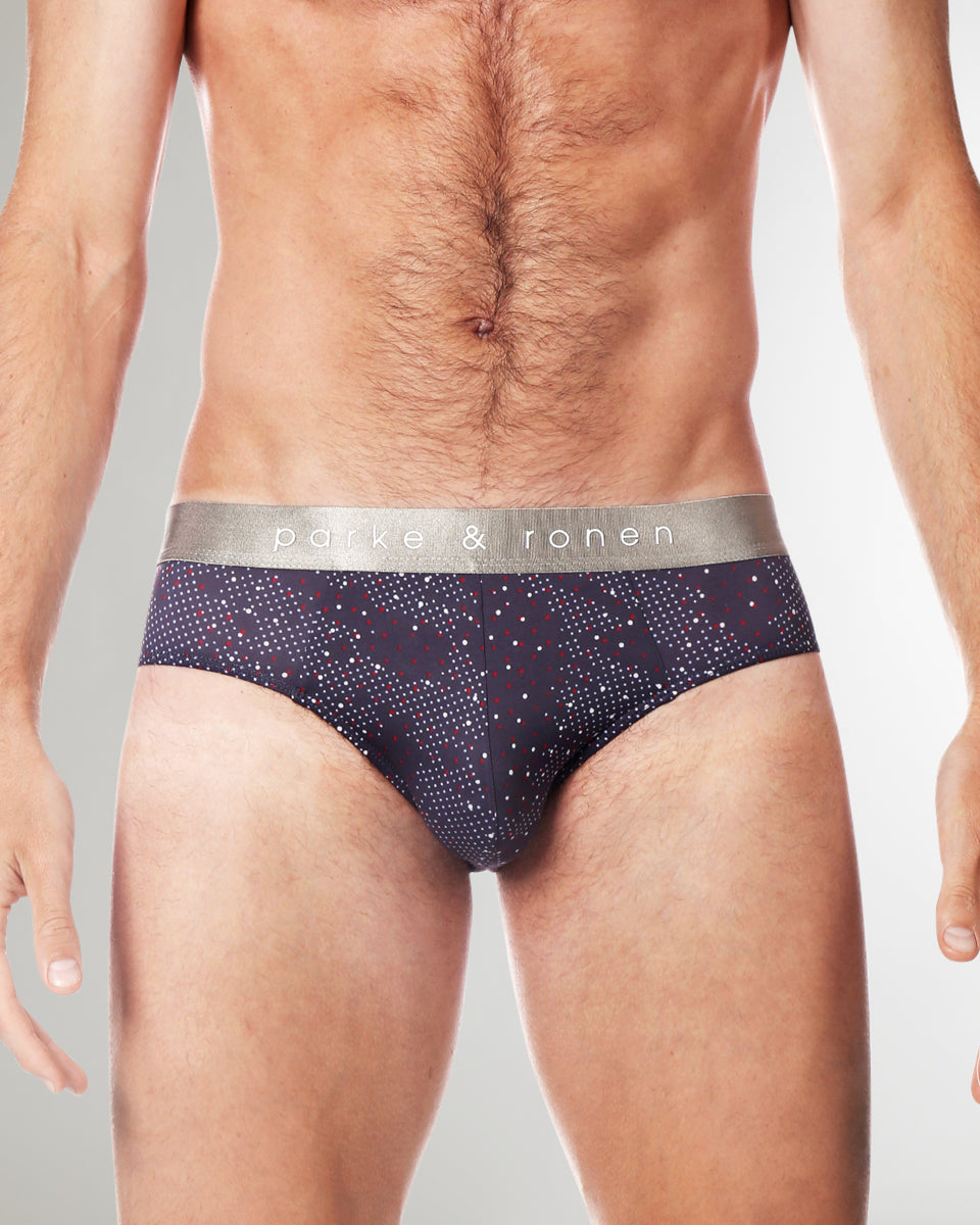 Parke & Ronen Printed Low-Rise Brief Steel-grey-andromeda