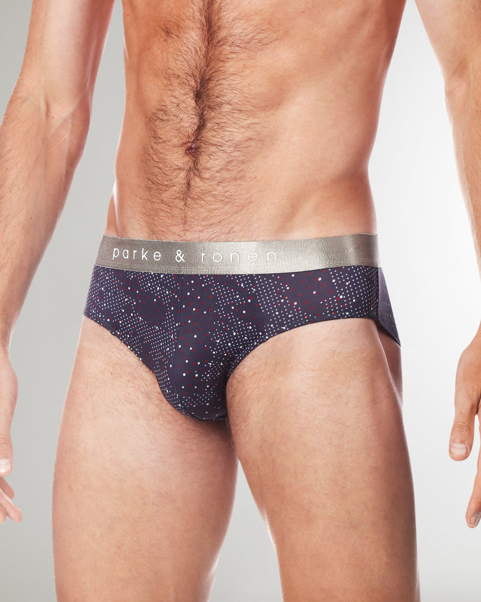 Parke & Ronen Printed Low-Rise Brief Steel-grey-andromeda