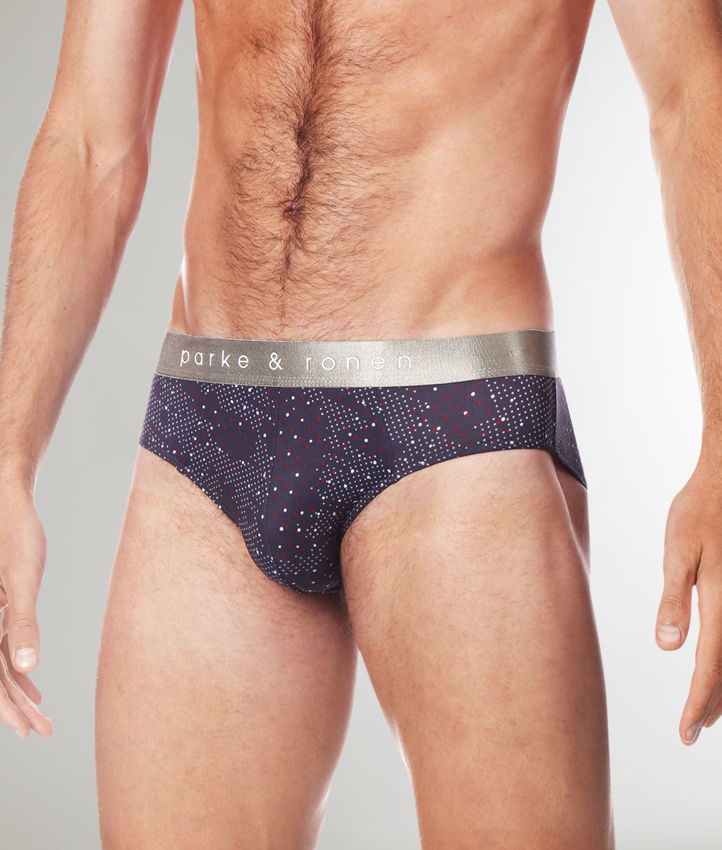 Parke & Ronen Printed Low-Rise Brief Steel-grey-andromeda