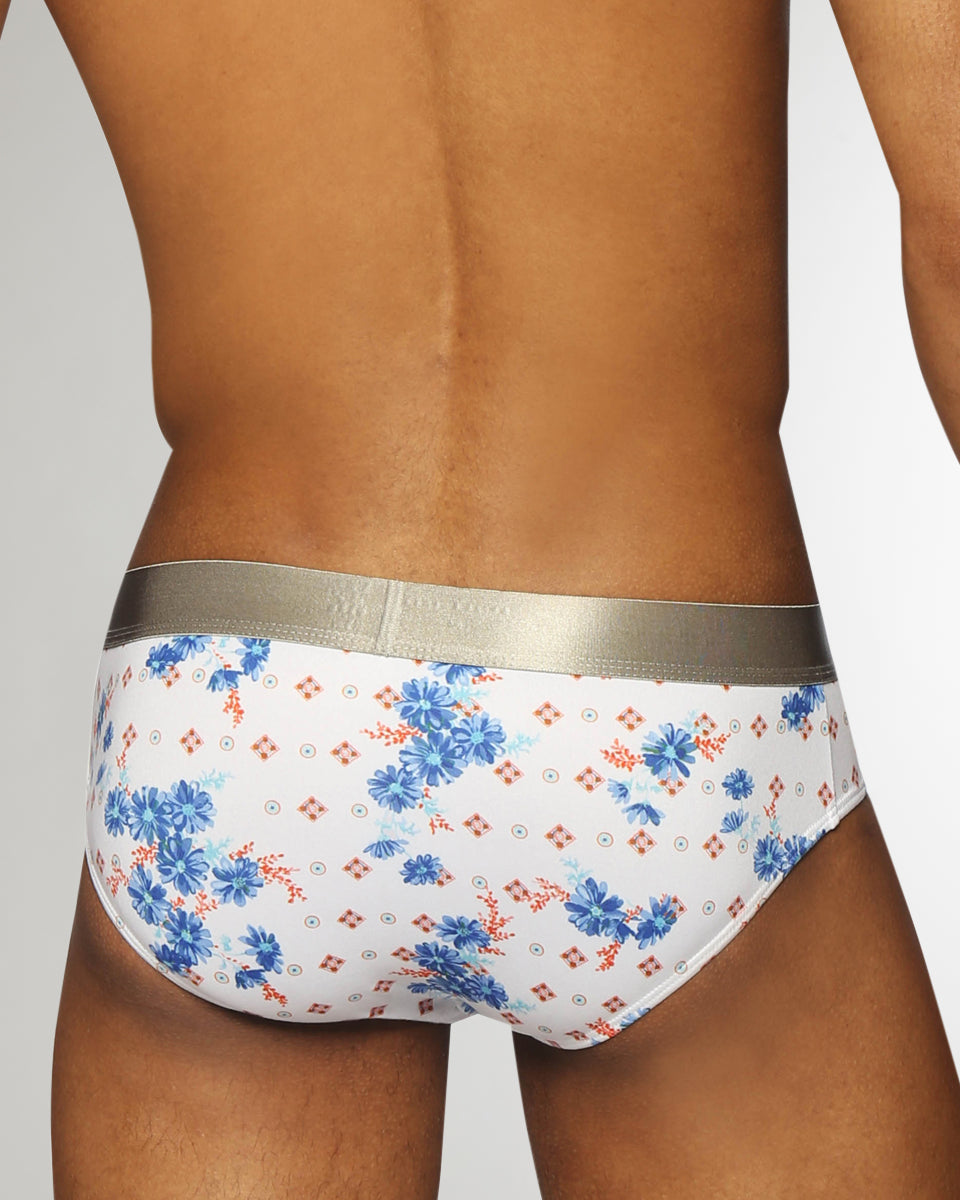 Parke & Ronen Printed Low-Rise Brief Posies-lapis