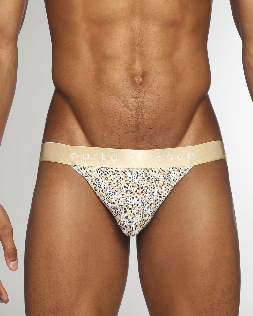 Parke & Ronen Printed Low-Rise Jockstrap Roar-gold