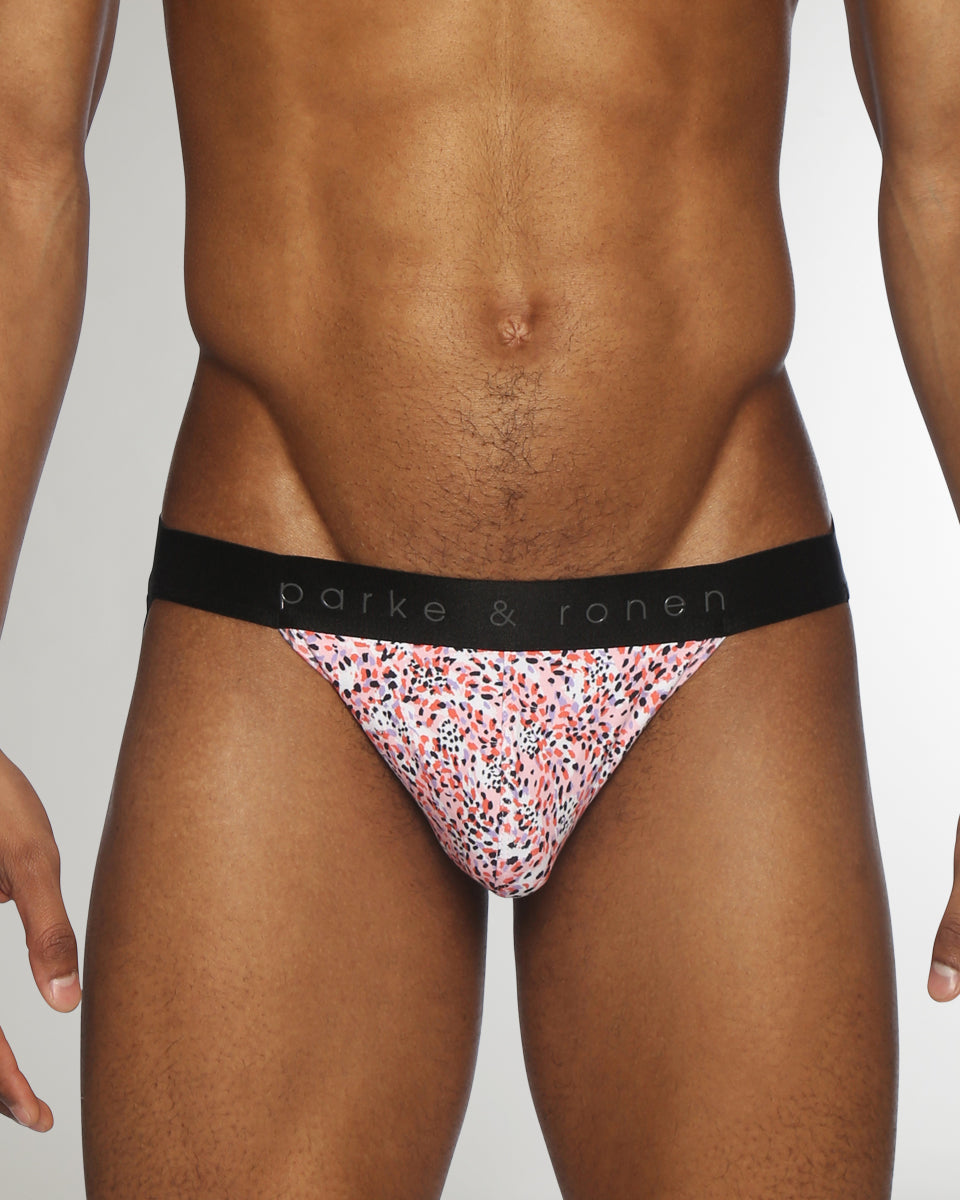 Parke & Ronen Printed Low-Rise Jockstrap Roar-pink