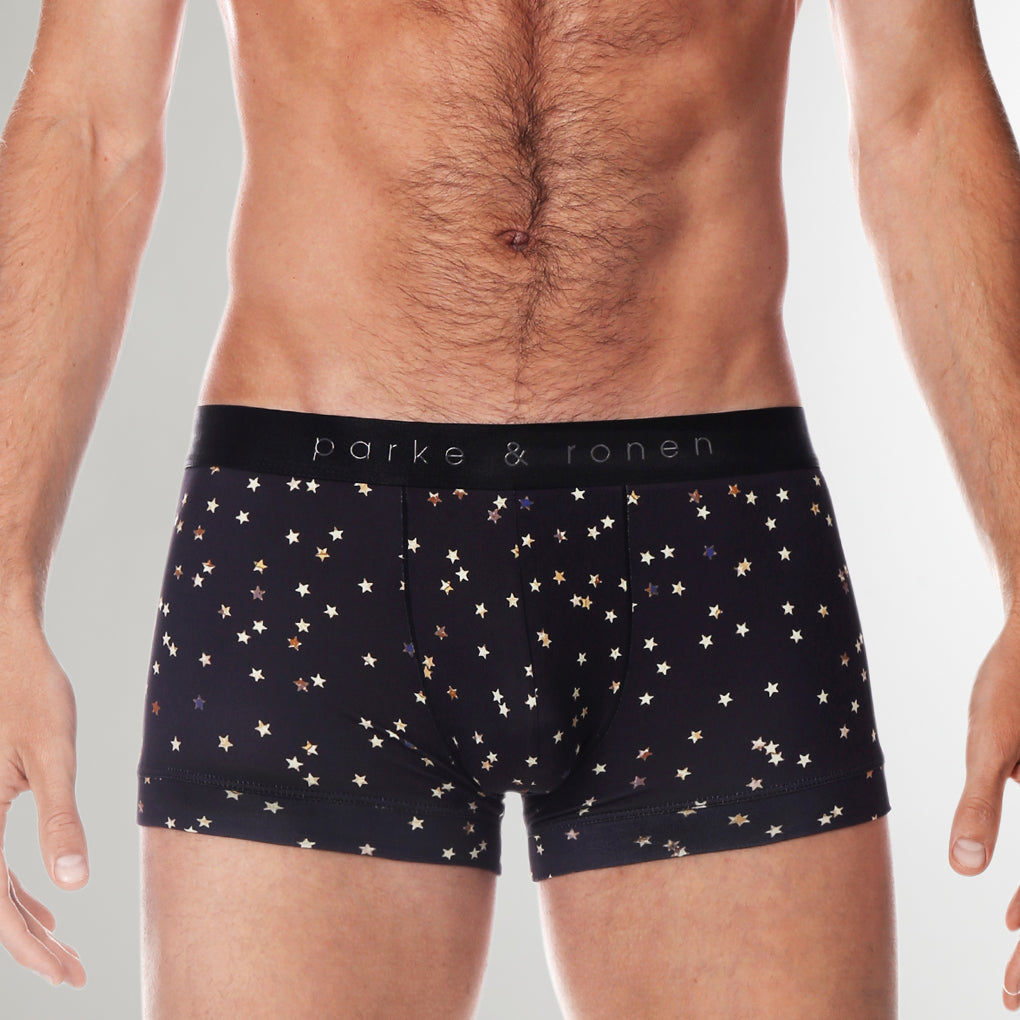 Parke & Ronen Printed Low Rise Trunk Black-galileo