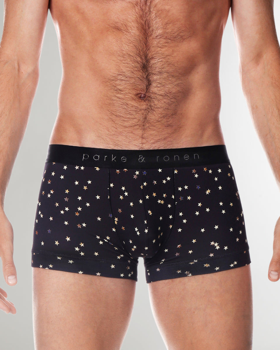 Parke & Ronen Printed Low Rise Trunk Black-galileo