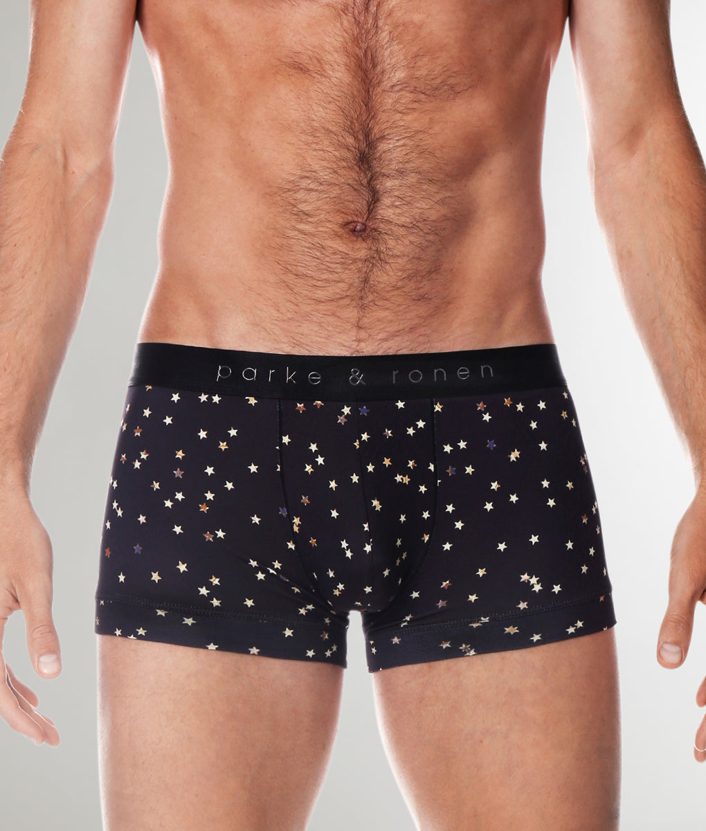 Parke & Ronen Printed Low Rise Trunk Black-galileo