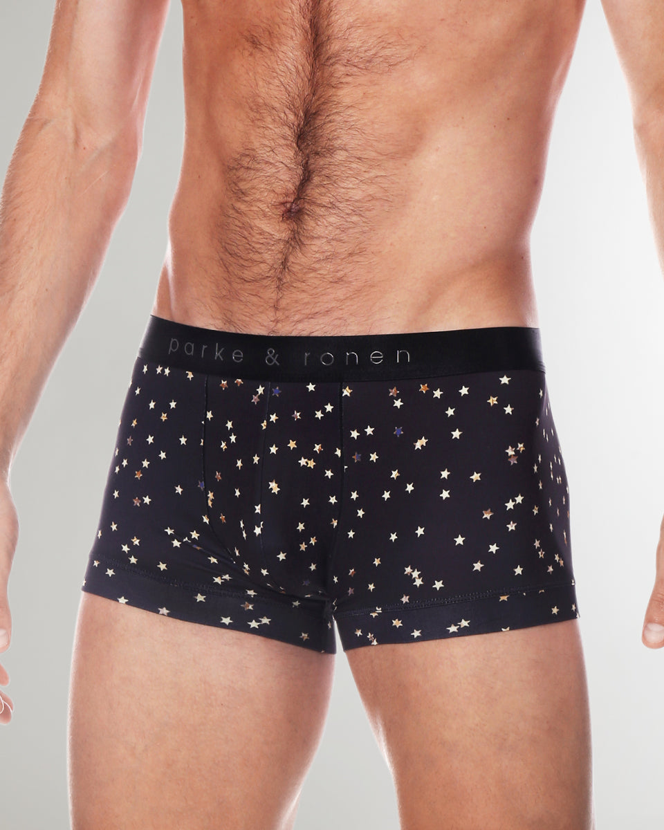 Parke & Ronen Printed Low Rise Trunk Black-galileo