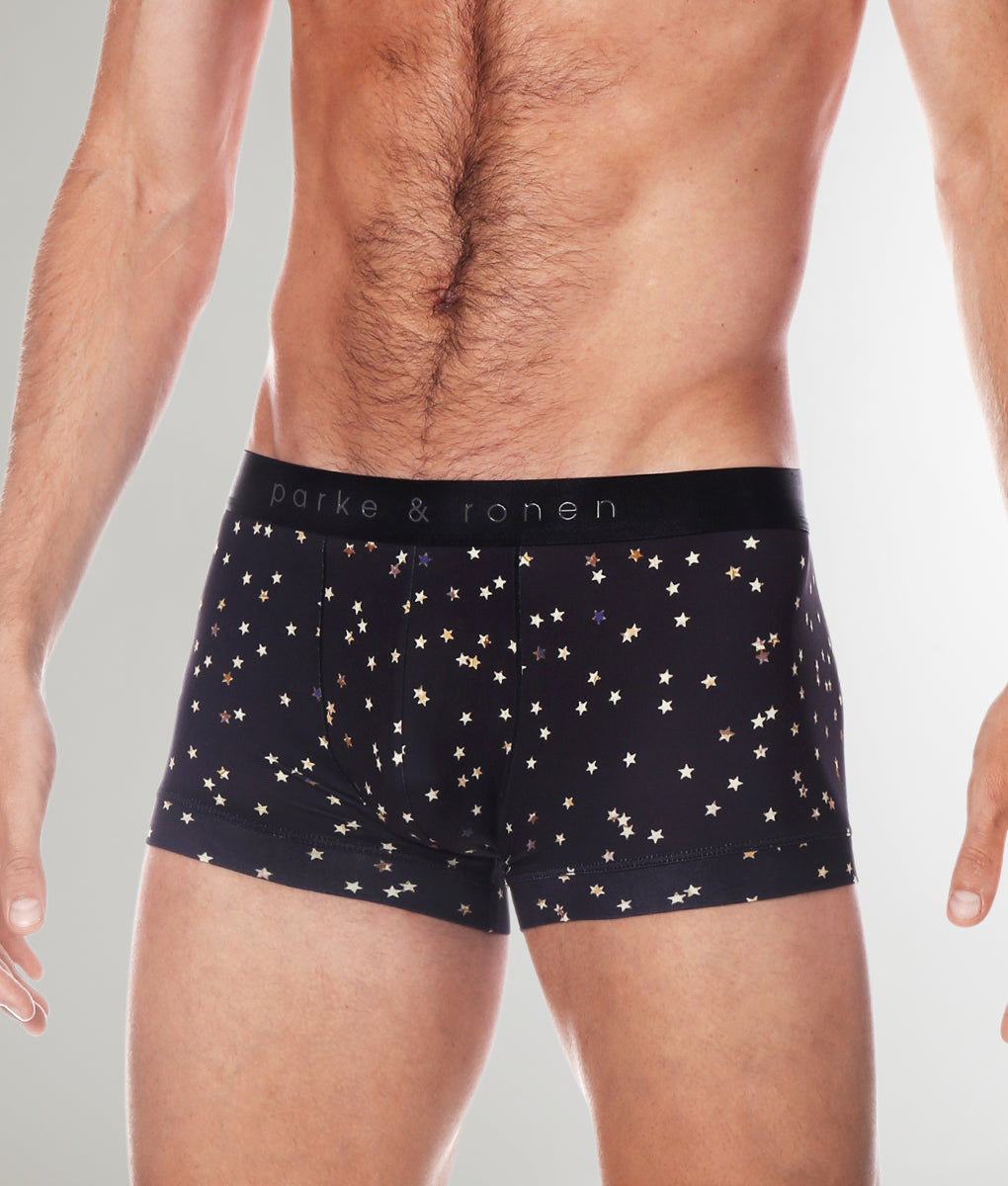 Parke & Ronen Printed Low Rise Trunk Black-galileo