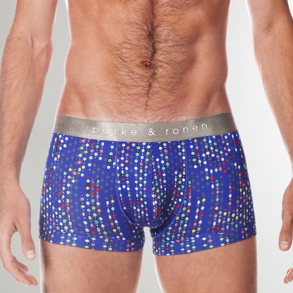 Parke & Ronen Printed Low Rise Trunk Royal-blue-gala