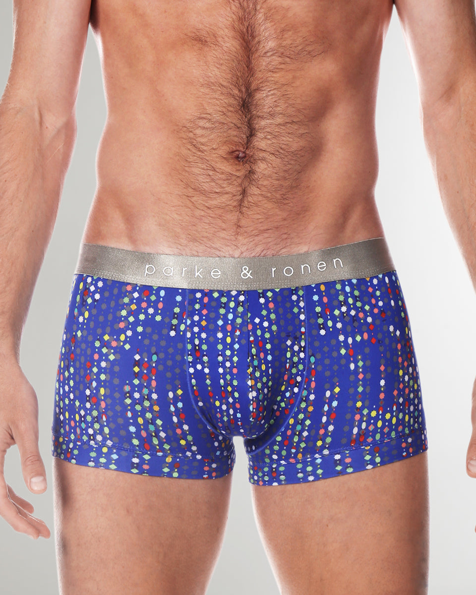 Parke & Ronen Printed Low Rise Trunk Royal-blue-gala