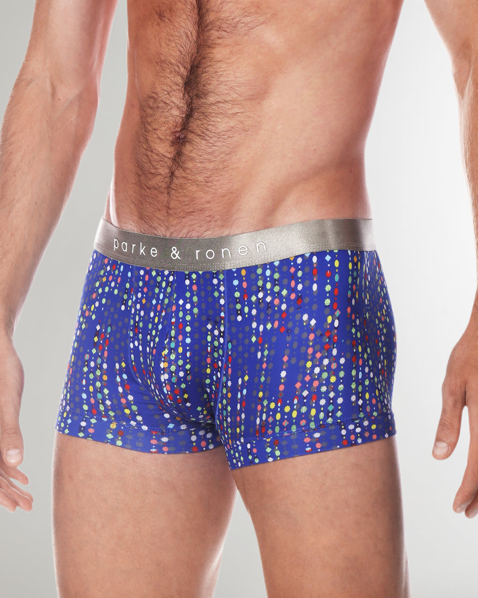 Parke & Ronen Printed Low Rise Trunk Royal-blue-gala