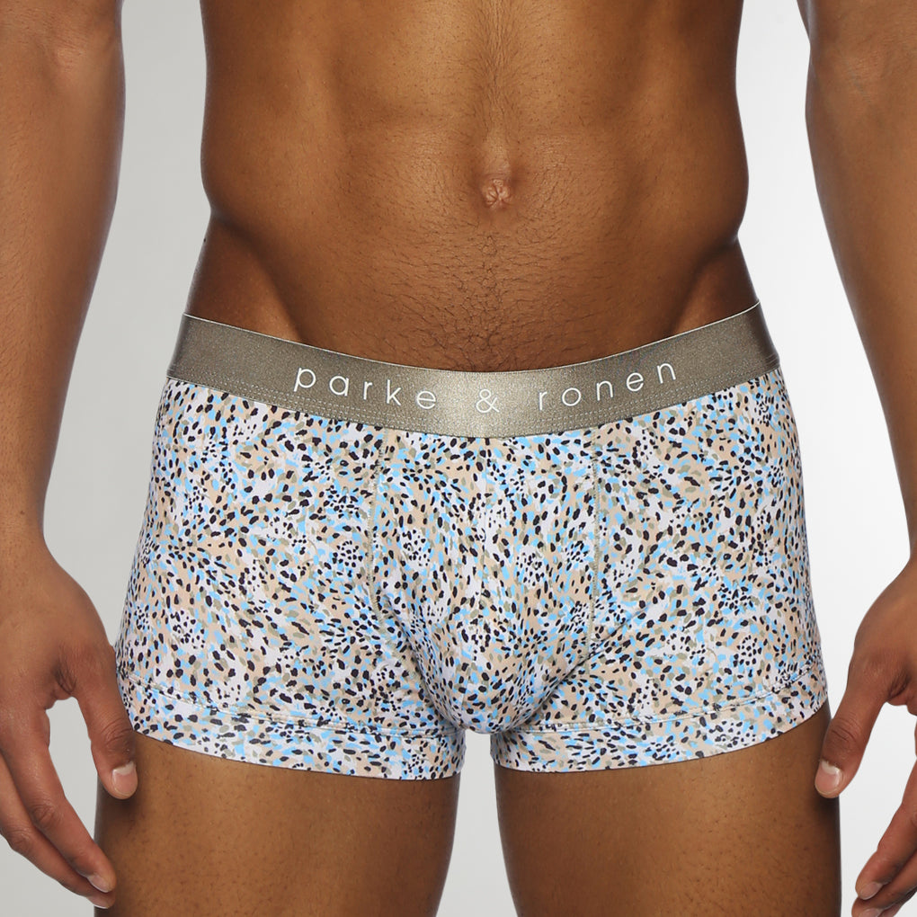 Parke & Ronen Printed Low-Rise Trunk Roar-blue
