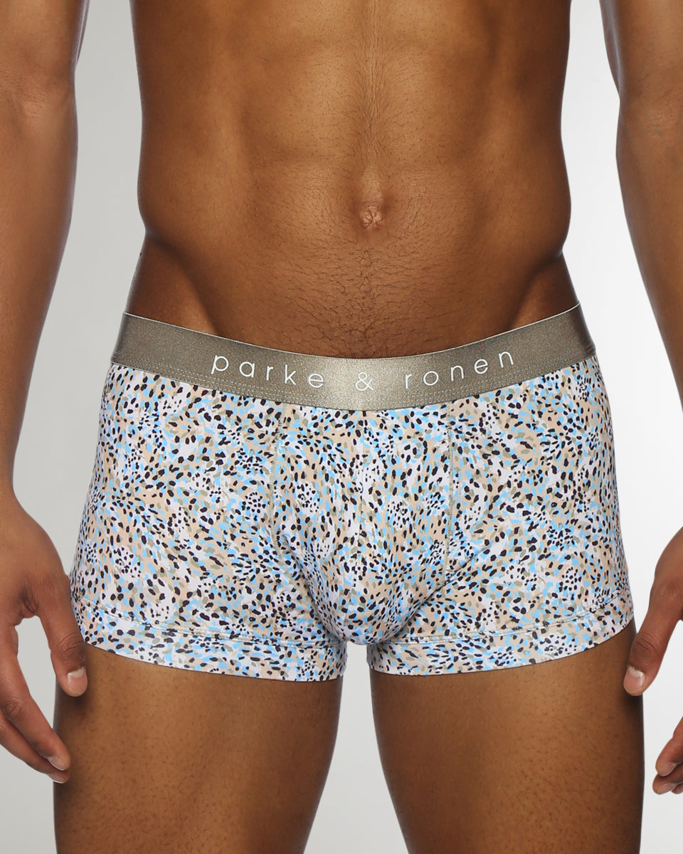 Parke & Ronen Printed Low-Rise Trunk Roar-blue