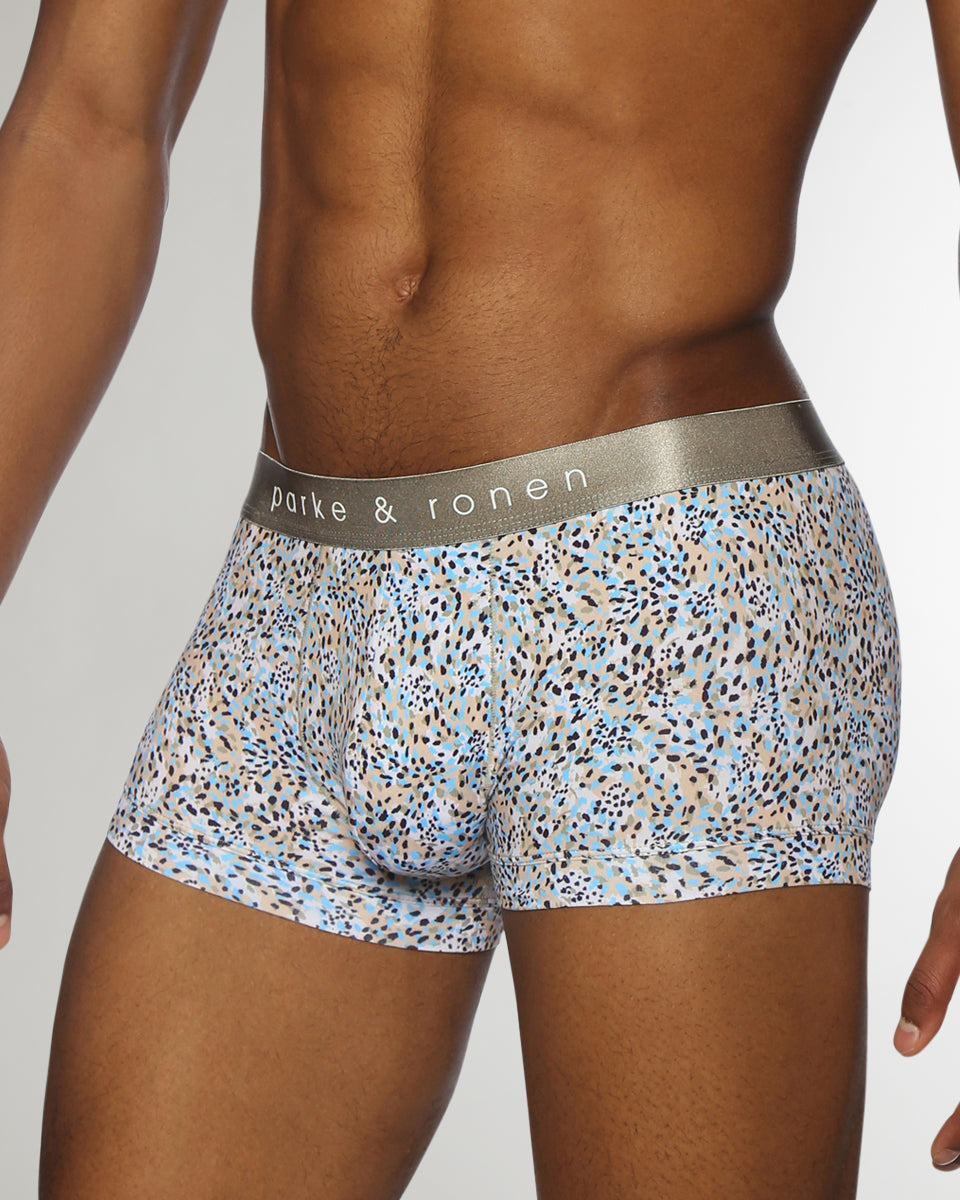 Parke & Ronen Printed Low-Rise Trunk Roar-blue