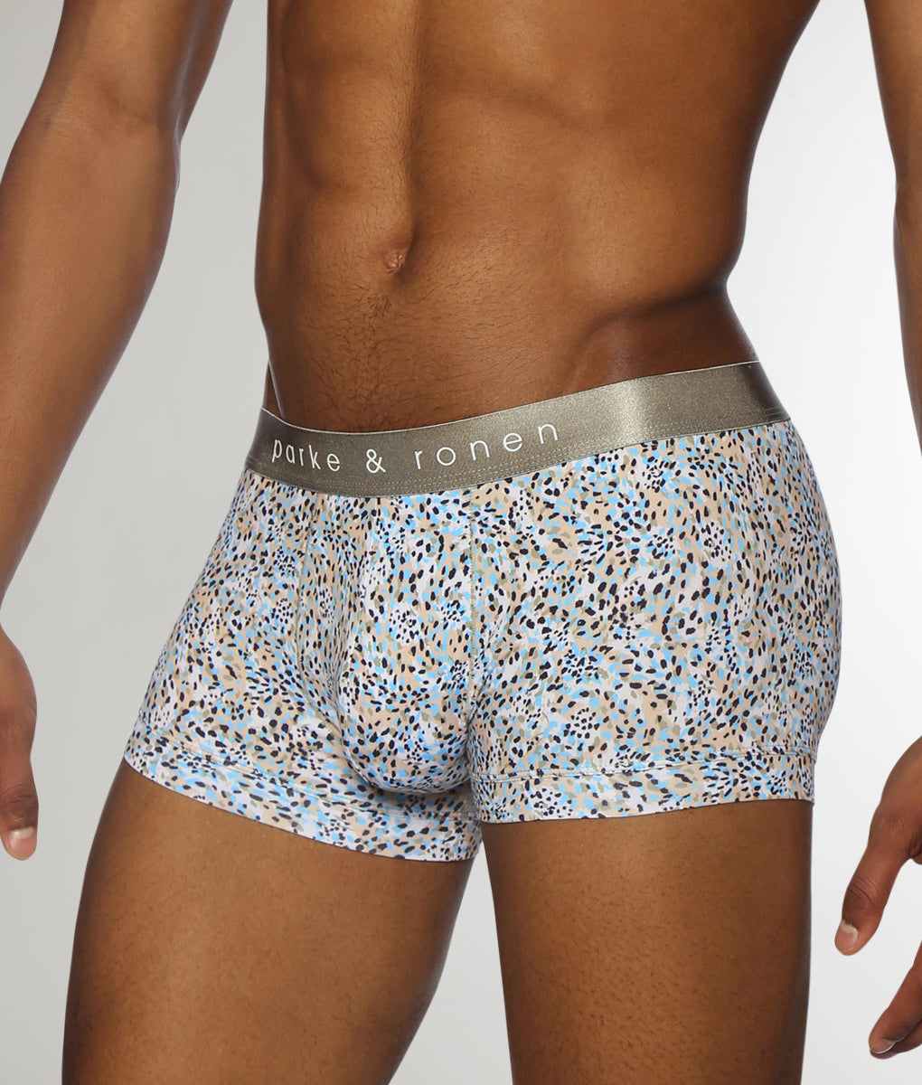 Parke & Ronen Printed Low-Rise Trunk Roar-blue