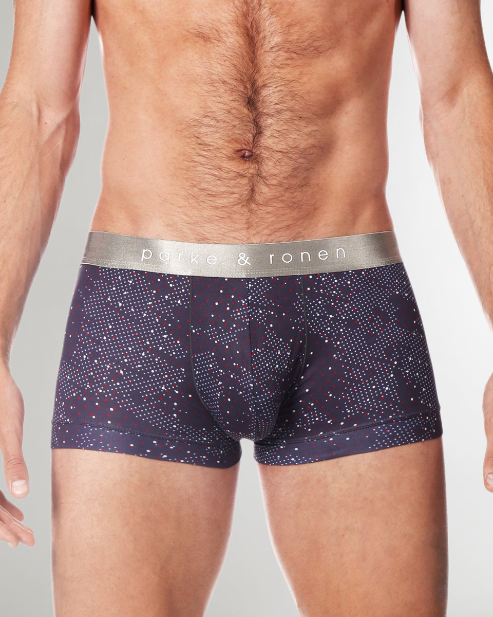 Parke & Ronen Printed Low Rise Trunk Steel-grey-andromeda