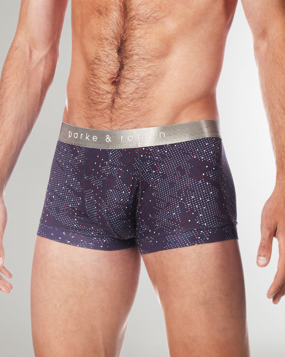 Parke & Ronen Printed Low Rise Trunk Steel-grey-andromeda