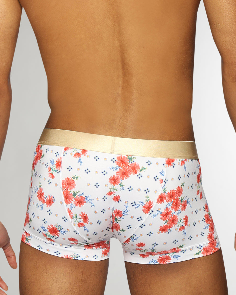 Parke & Ronen Printed Low-Rise Trunk Parke & Ronen Printed Low-Rise Trunk Posies-coral